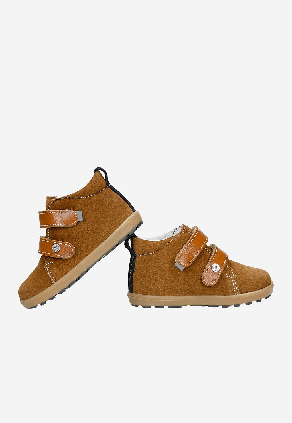 Jasnobrązowe trzewiki BARTEK 8631572 z dwoiny welurowej i skóry licowej Widok 6