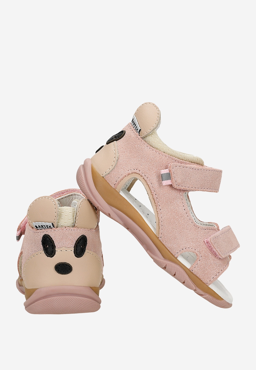 Svetloružové sandále BARTEK s úsmevom vzadu Widok 8
