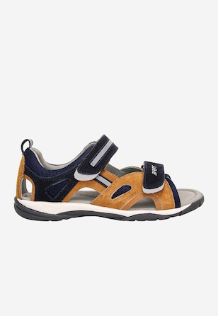 Tmavomodro-hnedé detské sandále z pravej kože BARTEK 84414-63