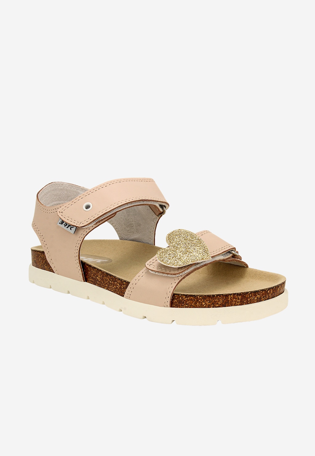 Růžové sandály na korkové podrážce BARTEK 84415-54 se zlatou odnímatelnou ozdobou Widok 3