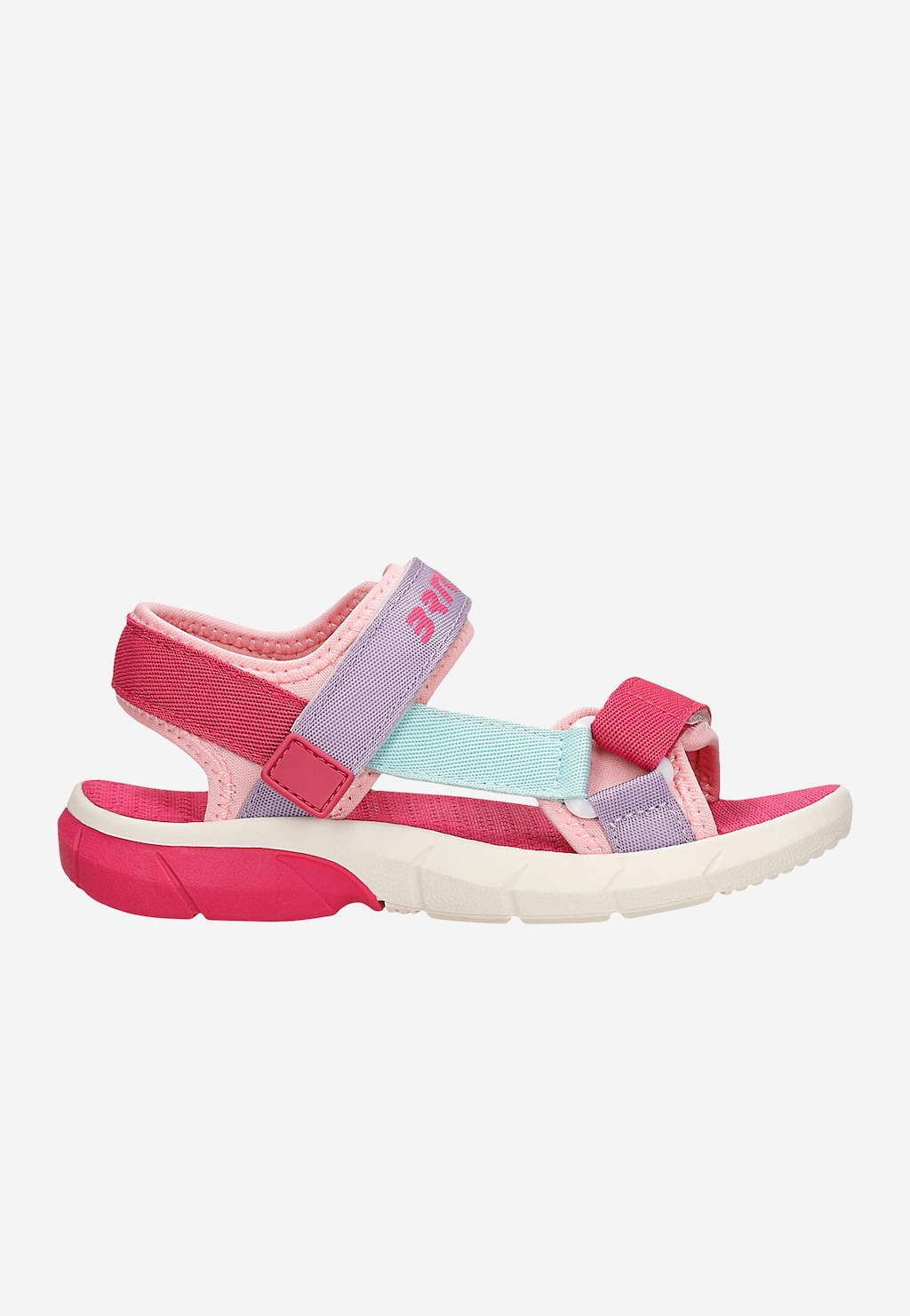 Ružové dievčenské sandále BARTEK s fialovými a modrými pásikmi 89001-15 Widok 2