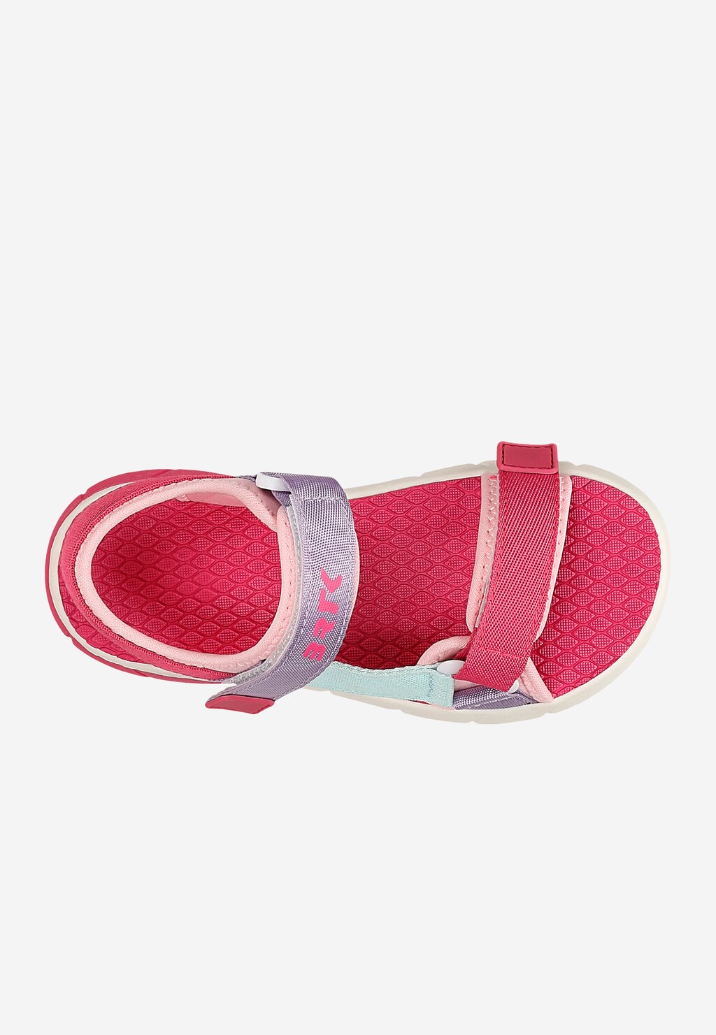 Ružové dievčenské sandále BARTEK s fialovými a modrými pásikmi 89001-15 Widok 5