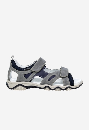 Sivé sandále s tmavomodrými vložkami BARTEK 19697-03