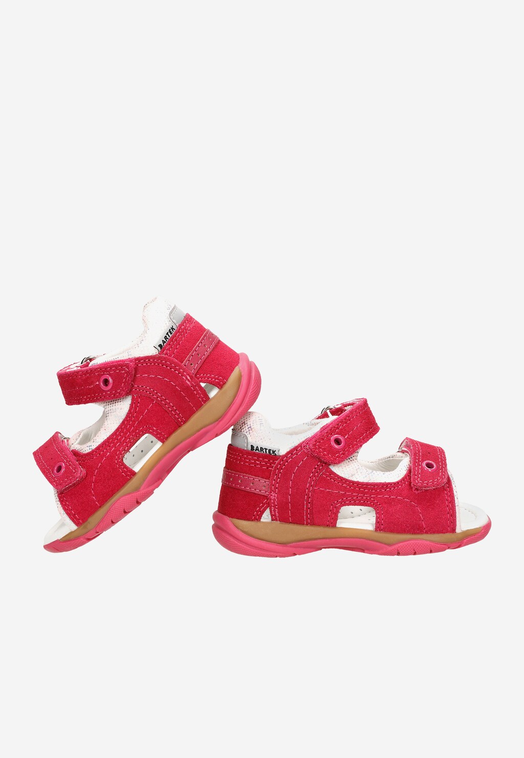 Różowe sandały ze skóry naturalnej dla dziewcząt BARTEK 84408-65 Widok 4