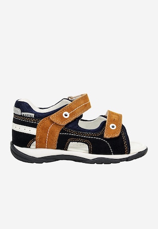 Tmavomodré sandále pre chlapca s hnedými detailmi BARTEK 84408-66