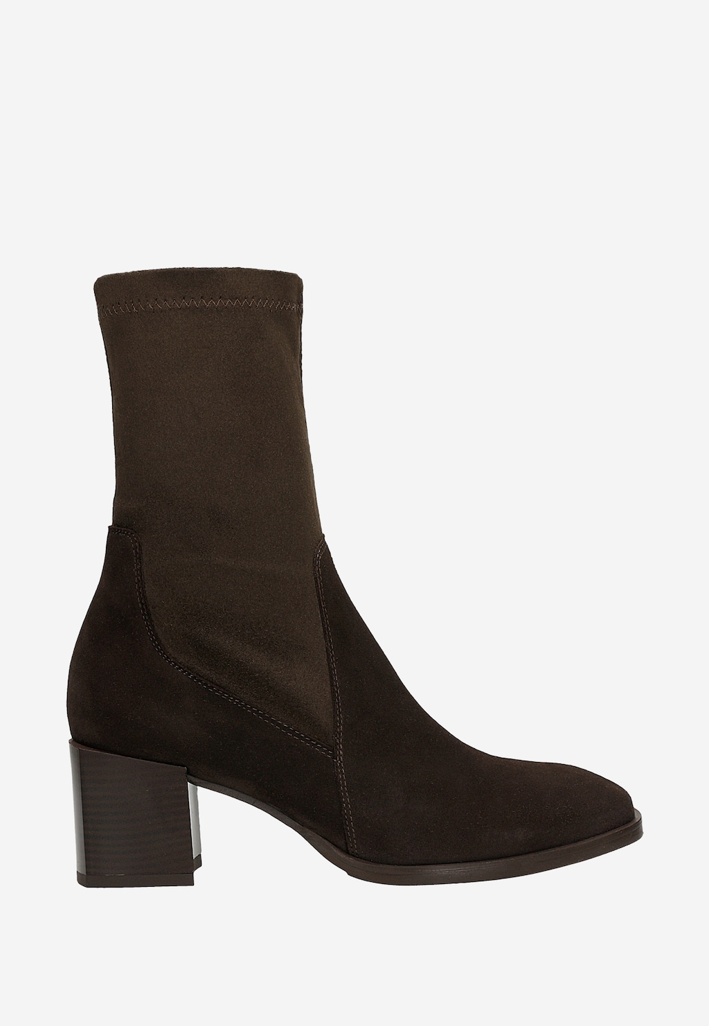 Brązowe botki skarpetkowe zapinane na zamek 55318-82 Widok 1