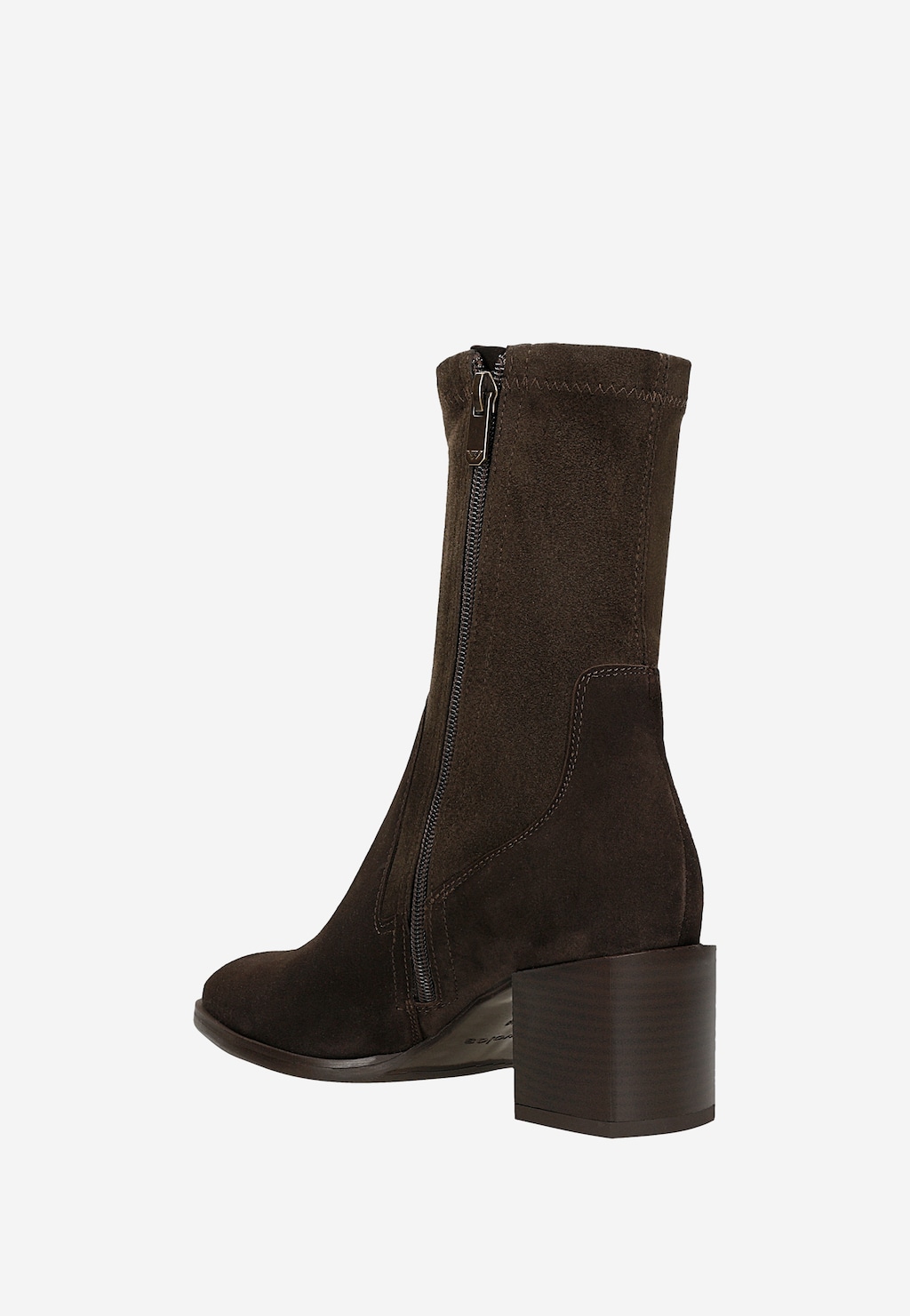 Brązowe botki skarpetkowe zapinane na zamek 55318-82 Widok 3