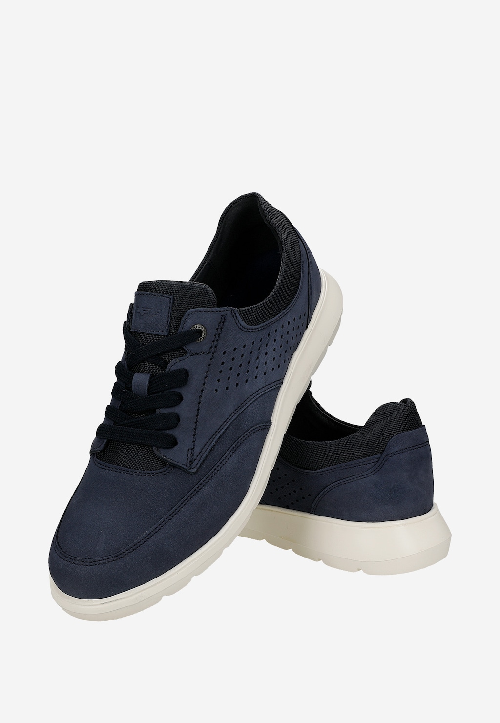 Granatowe półbuty męskie na kontrastowej podeszwie 10295-86 Widok 6