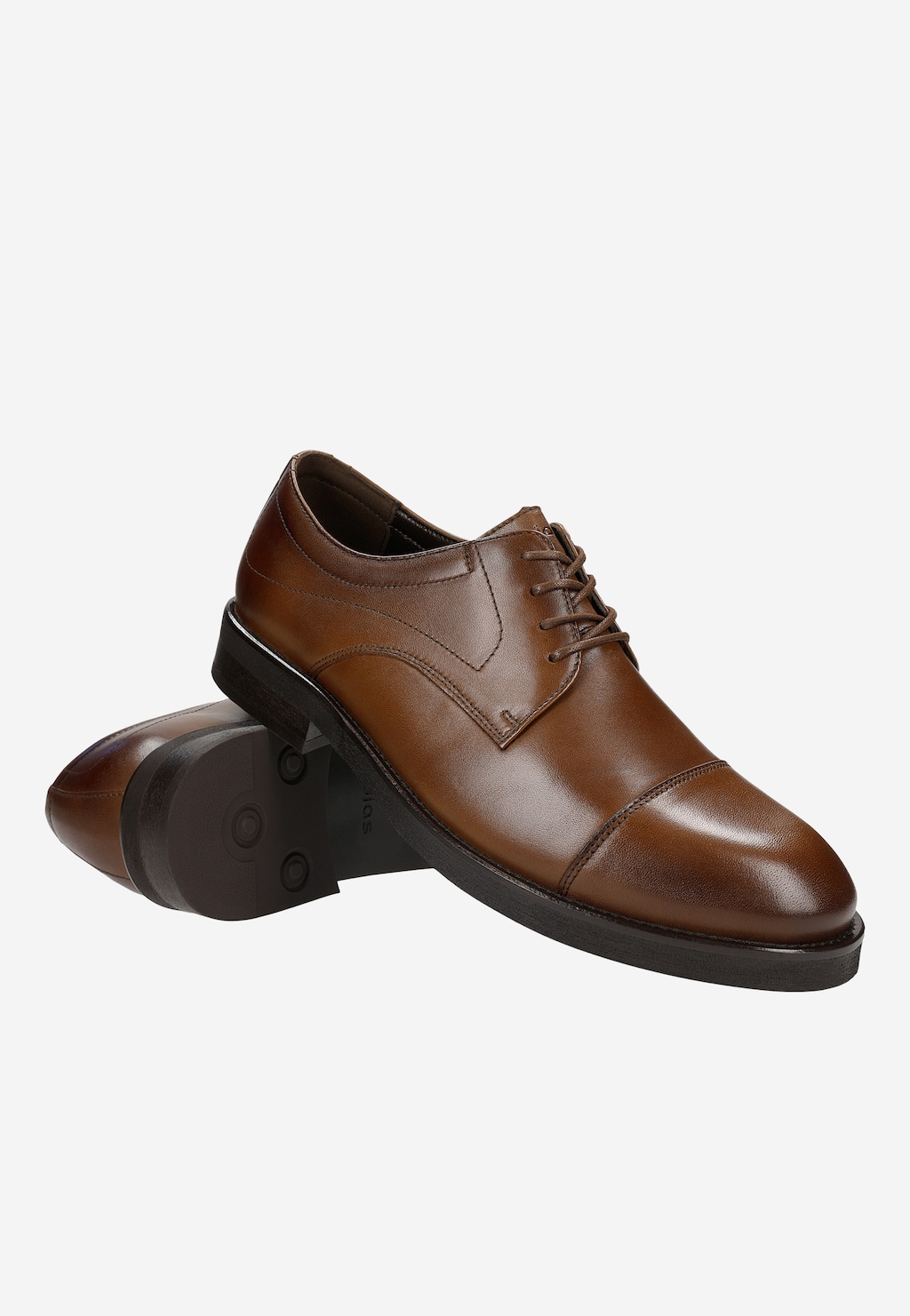 Brązowe skórzane półbuty męskie 10292-52 Widok 6