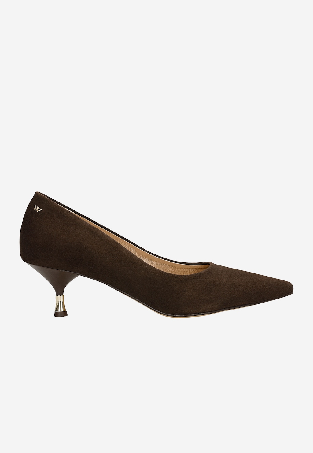 Brązowe czekoladowe czółenka na niskiej szpilce 35167-62 Widok 1