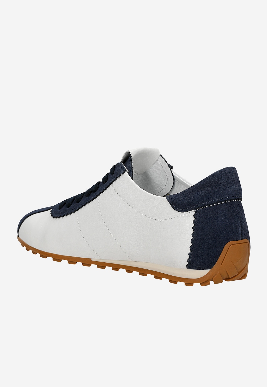 Białe sneakersy damskie z granatowymi wstawkami 46390-70 Widok 3