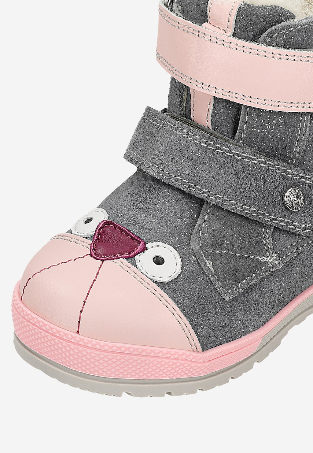 Trzewiki ocieplane BARTEK 84007-70, dla dziewcząt, popielato-różowe Widok 7
