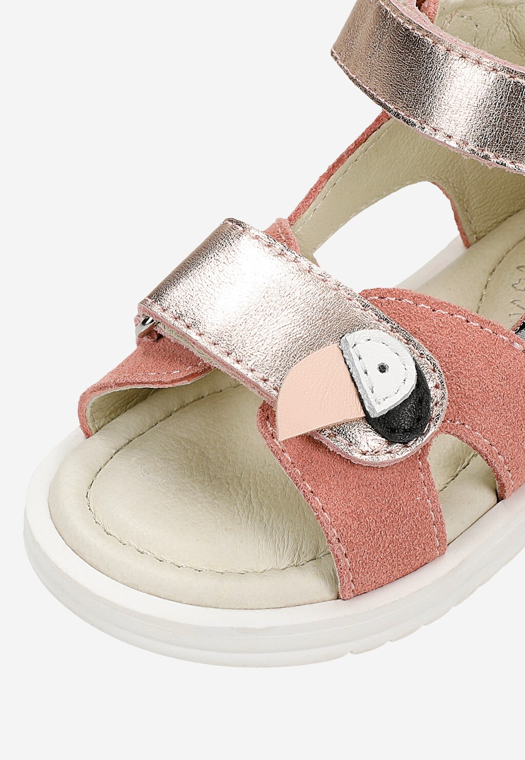 Różowe skórzane sandały dla dziewczynki 84406-85 BARTEK Widok 8
