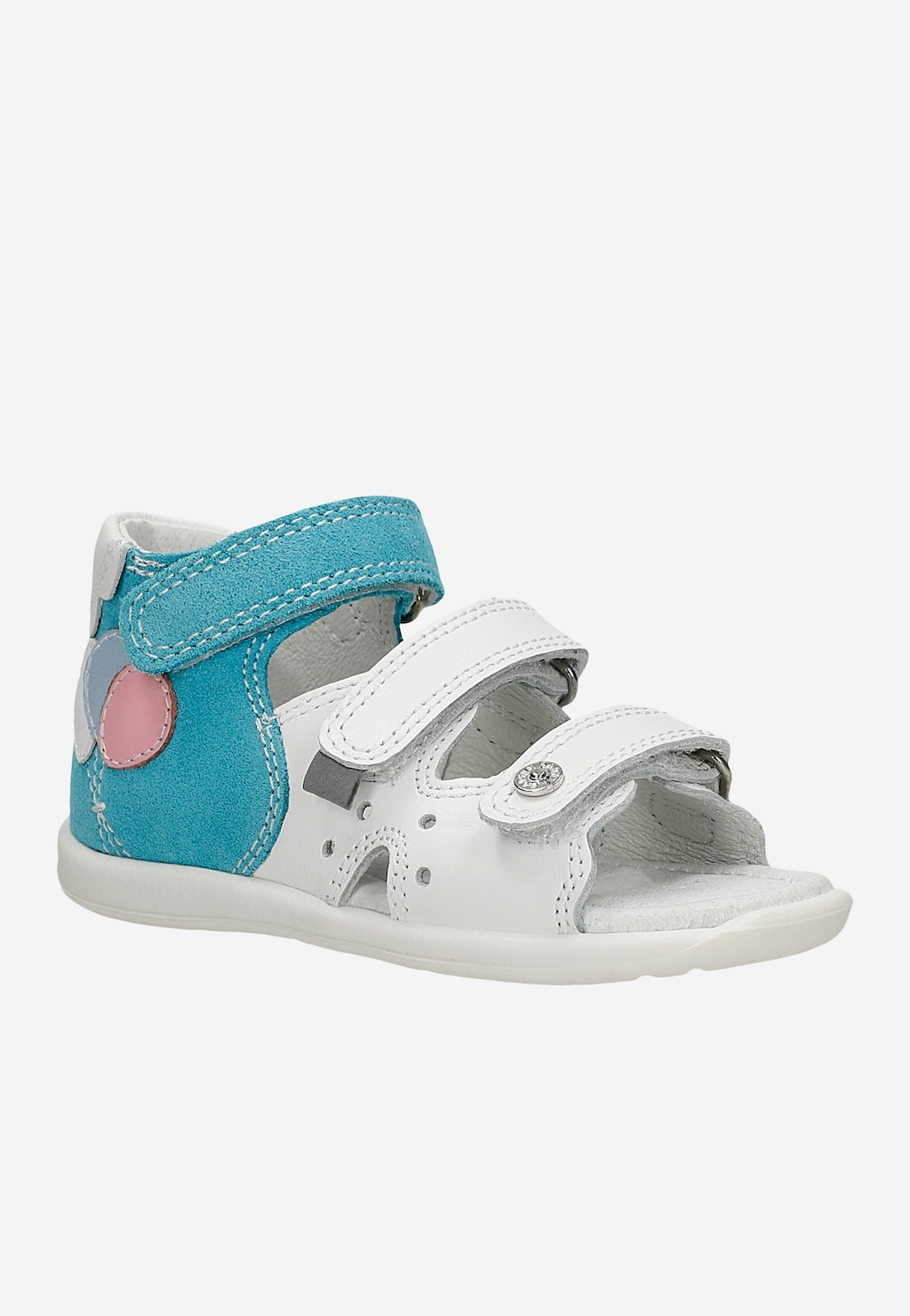 Sandały BARTEK 71158-0003, dla dziewcząt, biało-zielony Widok 2