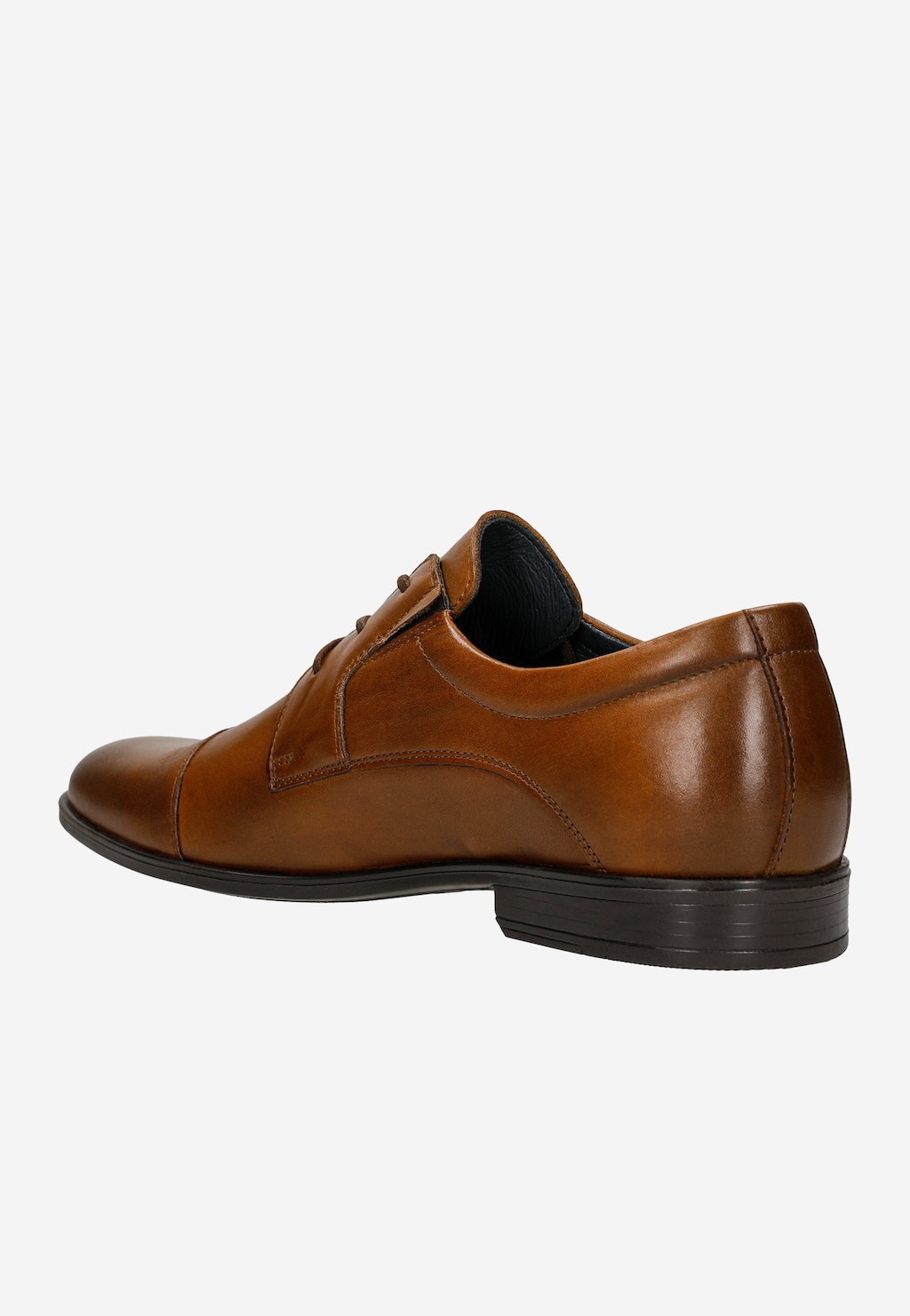 Wizytowe skórzane półbuty męskie brązowe 10286-53 Widok 3