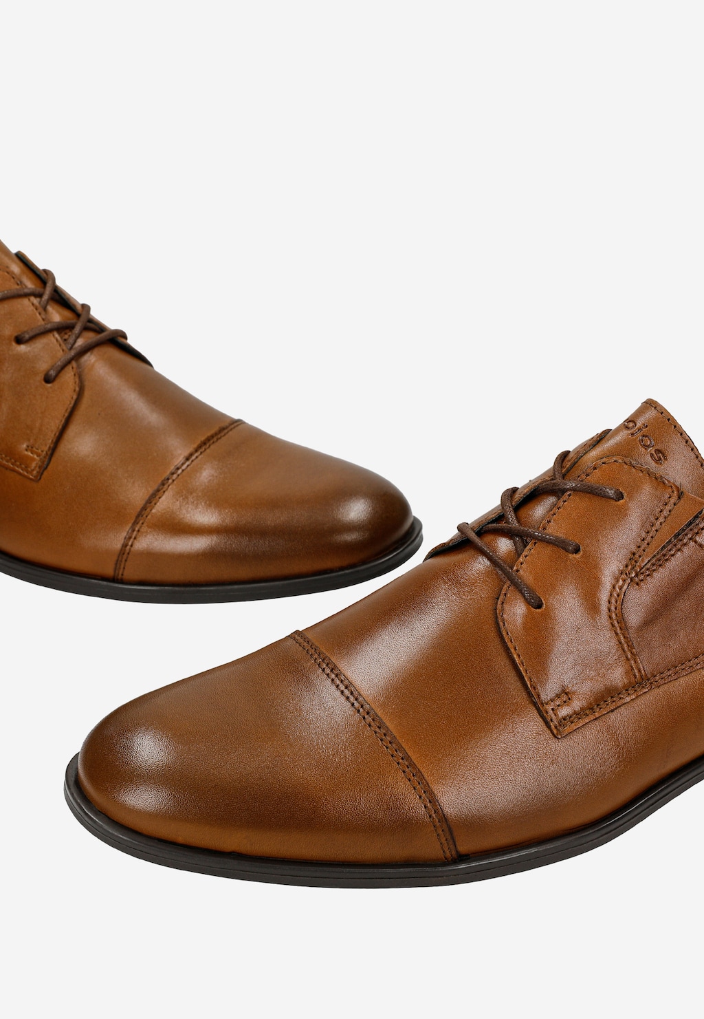 Wizytowe skórzane półbuty męskie brązowe 10286-53 Widok 6