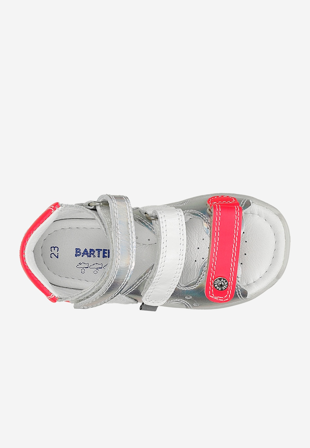 Sandały BARTEK 71158-0011, dla dziewcząt, szaro-różowy Widok 4