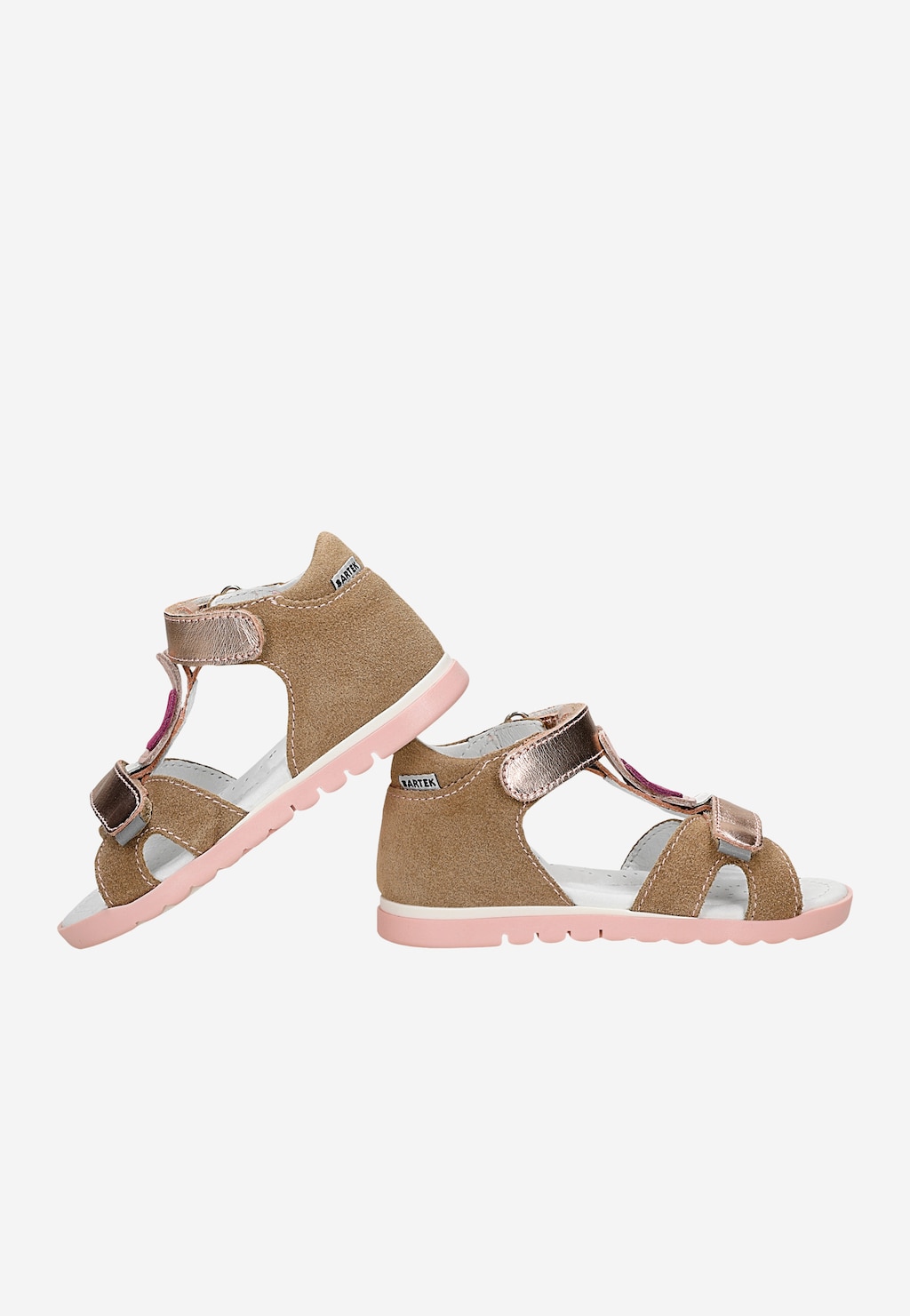 Sandály BARTEK 11414010, pro dívky, béžovo-zlaté Widok 7