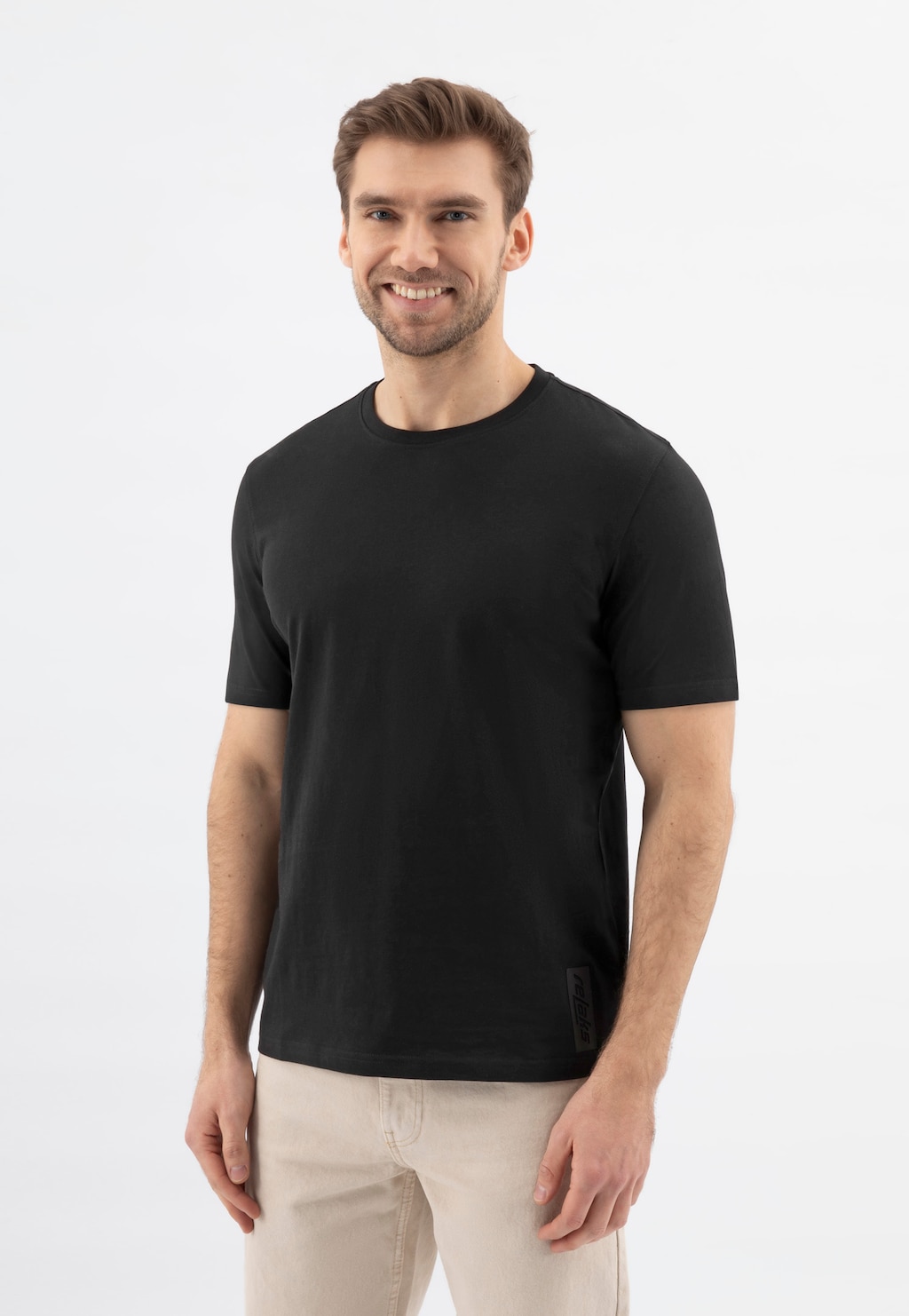 Czarna bawełniana koszulka męska RELAKS R93001-41 Widok 1