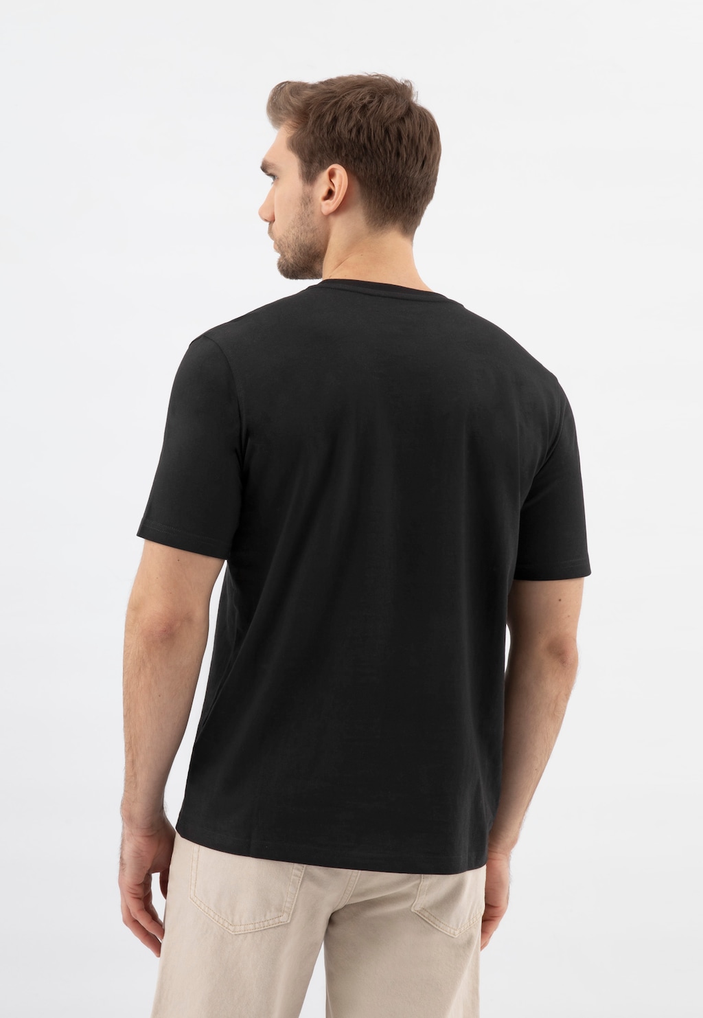 Czarna bawełniana koszulka męska RELAKS R93001-41 Widok 2