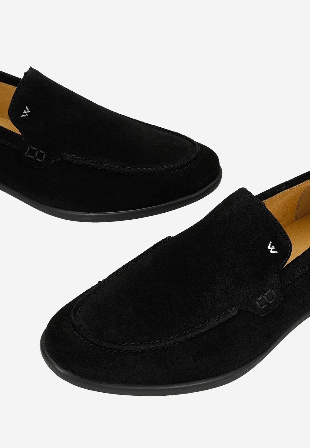 Czarne mokasyny męskie z dwoiny 10257-61 Widok 6