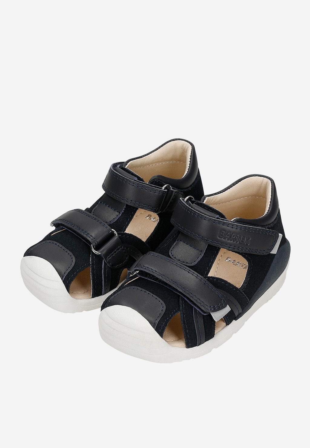 Granatowe sandały BARTEK z łączonych skór 84418-76 Widok 7