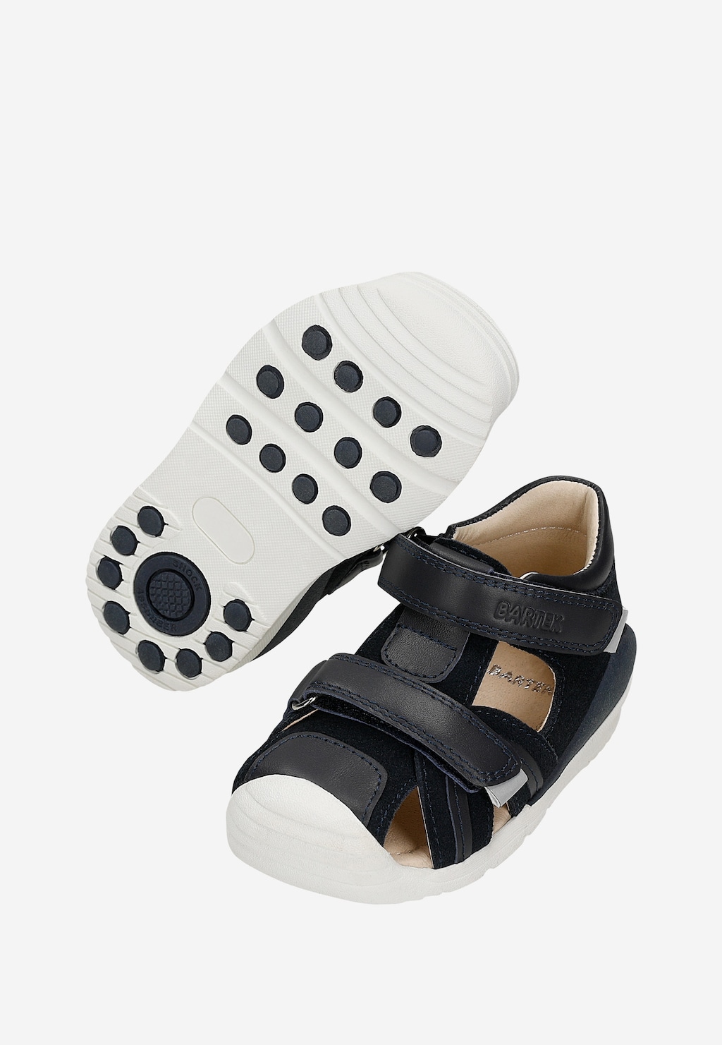 Granatowe sandały BARTEK z łączonych skór 84418-76 Widok 8