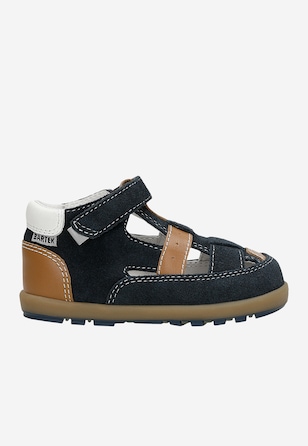 Granatowo-brązowe półsandały chłopięce ze skóry naturalnej BARTEK 86005-86