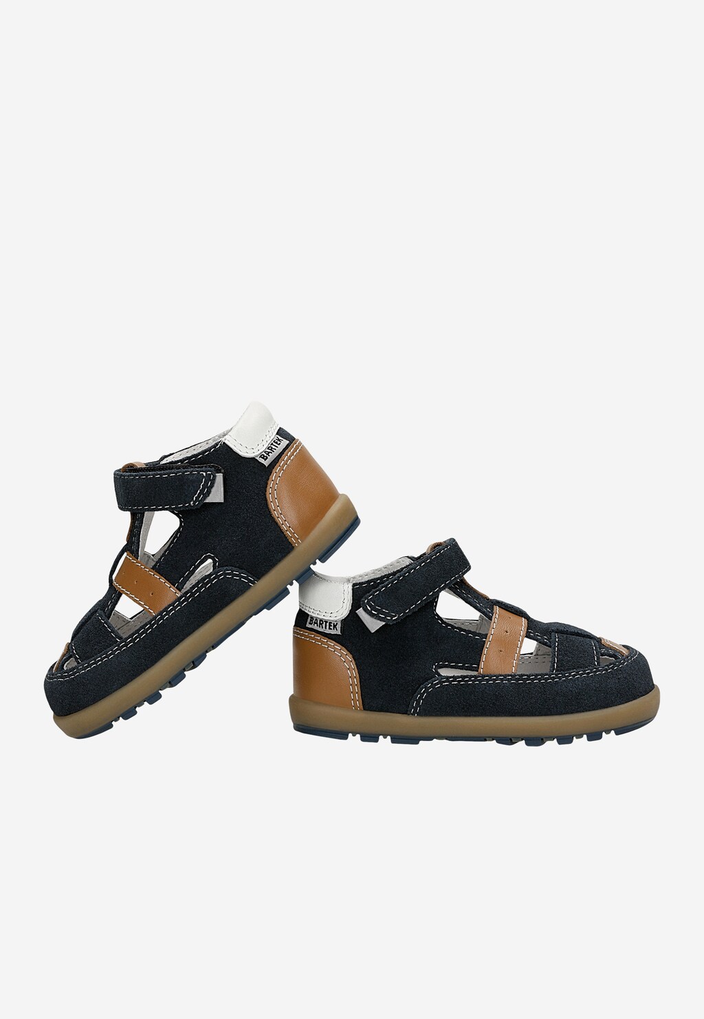 Granatowo-brązowe półsandały chłopięce ze skóry naturalnej BARTEK 86005-86 Widok 6