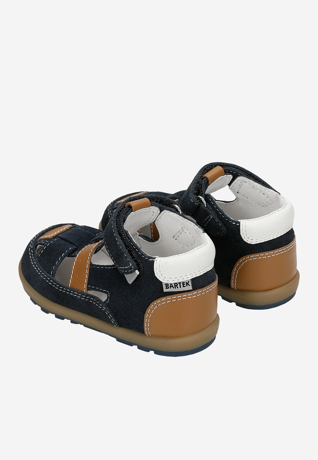 Granatowo-brązowe półsandały chłopięce ze skóry naturalnej BARTEK 86005-86 Widok 7