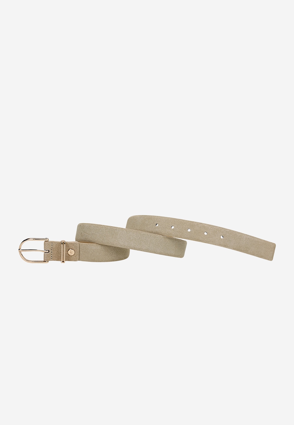 Beżowy pasek damski z dwoiny welurowej 93139-64 Widok 2