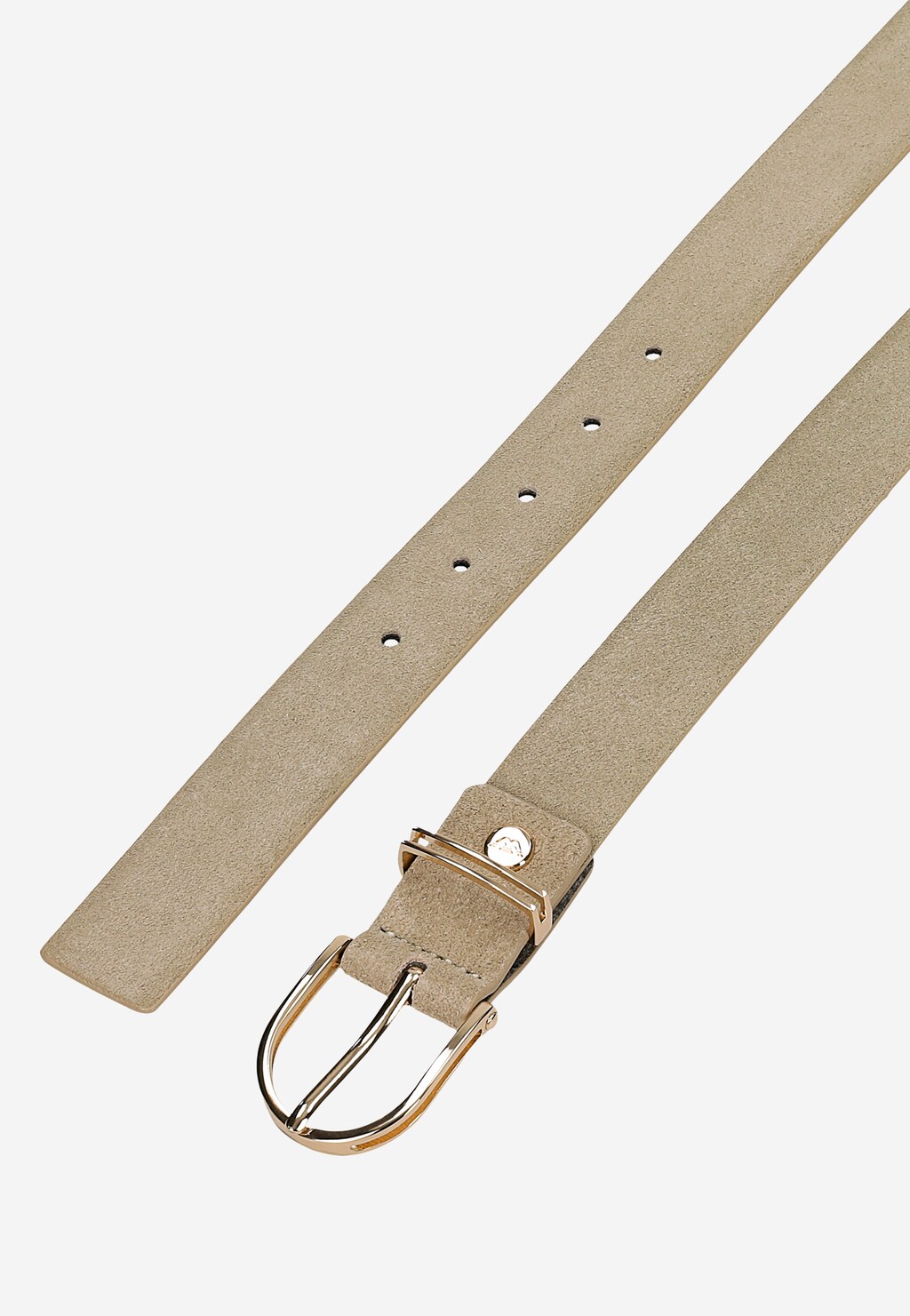 Beżowy pasek damski z dwoiny welurowej 93139-64 Widok 4