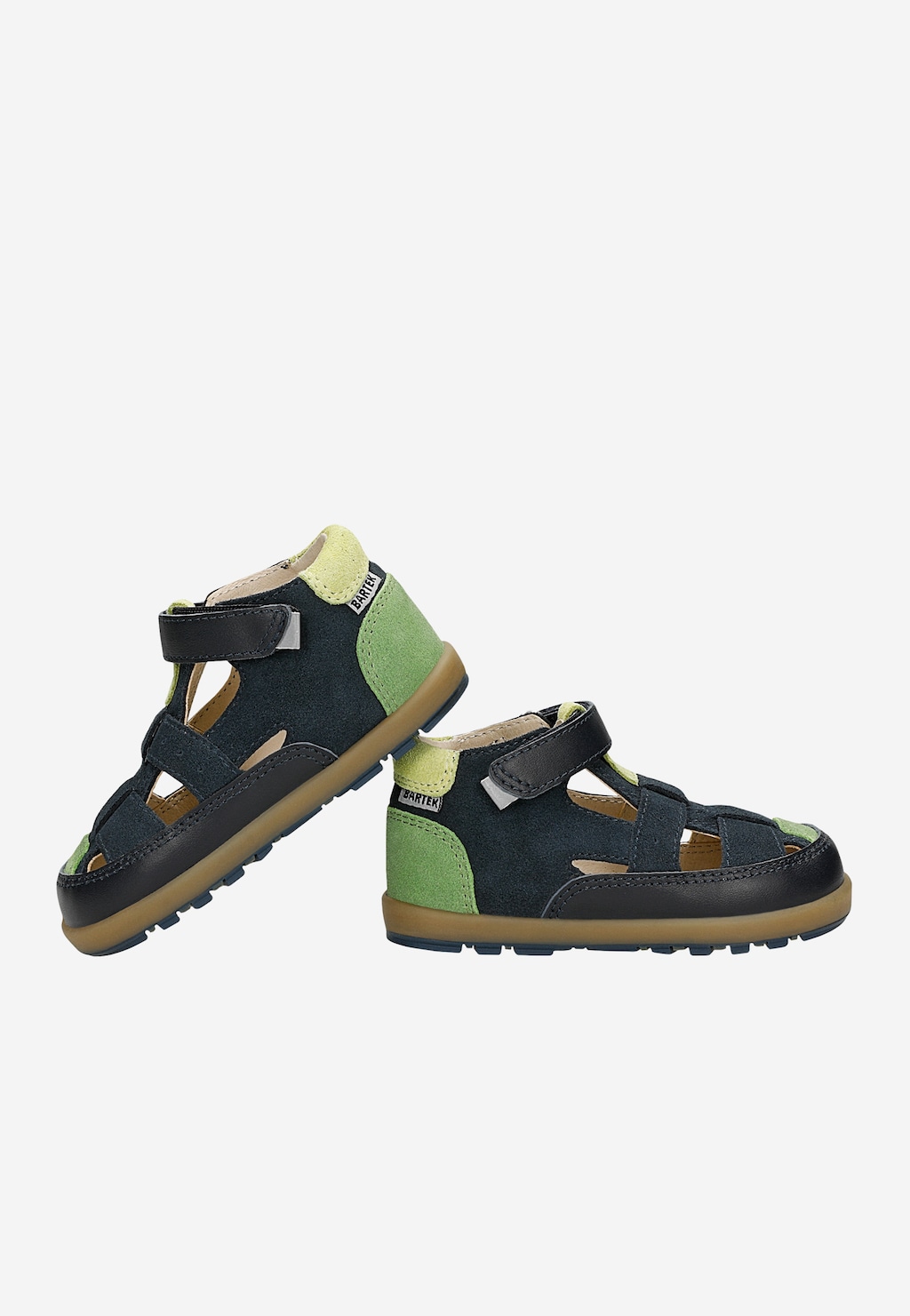 Granatowo-zielone półbuty dziecięce z wycięciami BARTEK 86005-87 Widok 6