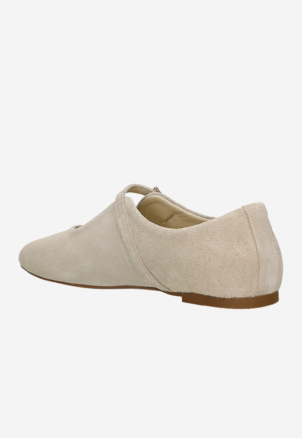 Beżowe baleriny damskie z dwoiny 44067-64 Widok 3