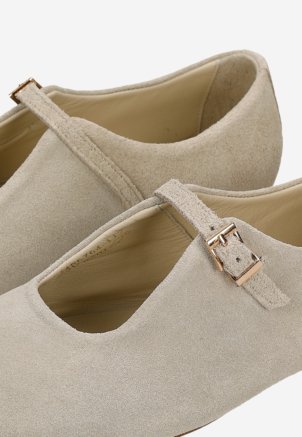 Beżowe baleriny damskie z dwoiny 44067-64 Widok 6