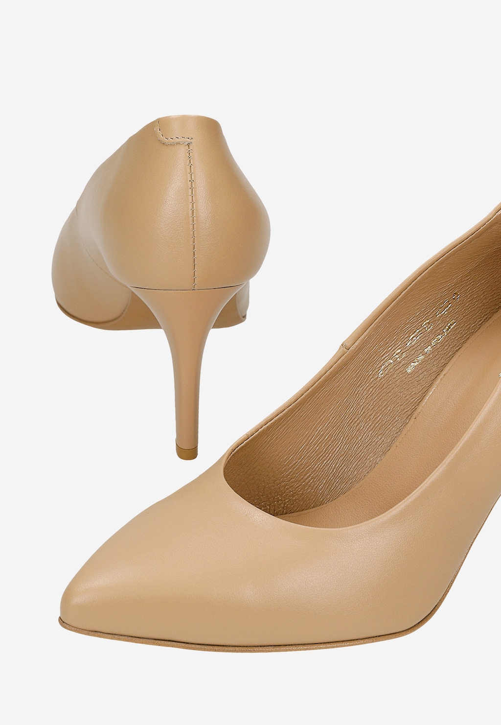 Beżowe czółenka damskie na szpilce 9359-53 Widok 6