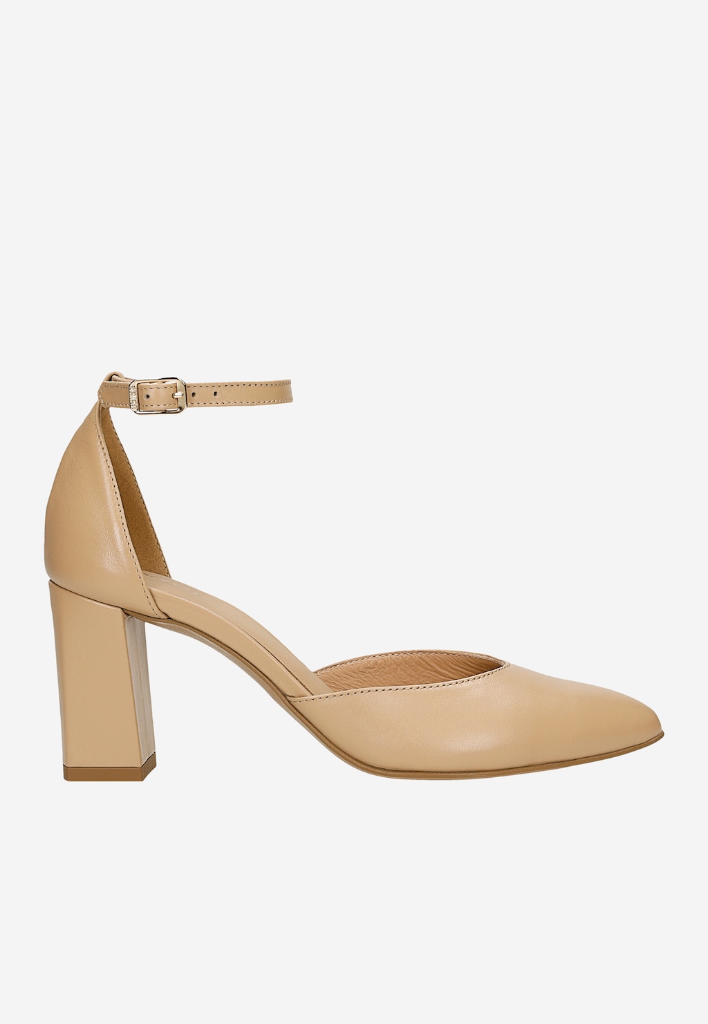 Beżowe czółenka na wysokim słupku 35186-53 Widok 1