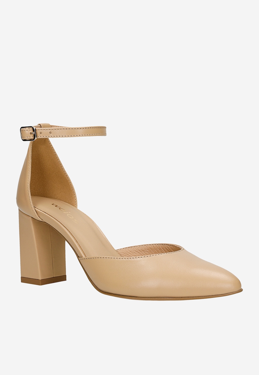 Beżowe czółenka na wysokim słupku 35186-53 Widok 2