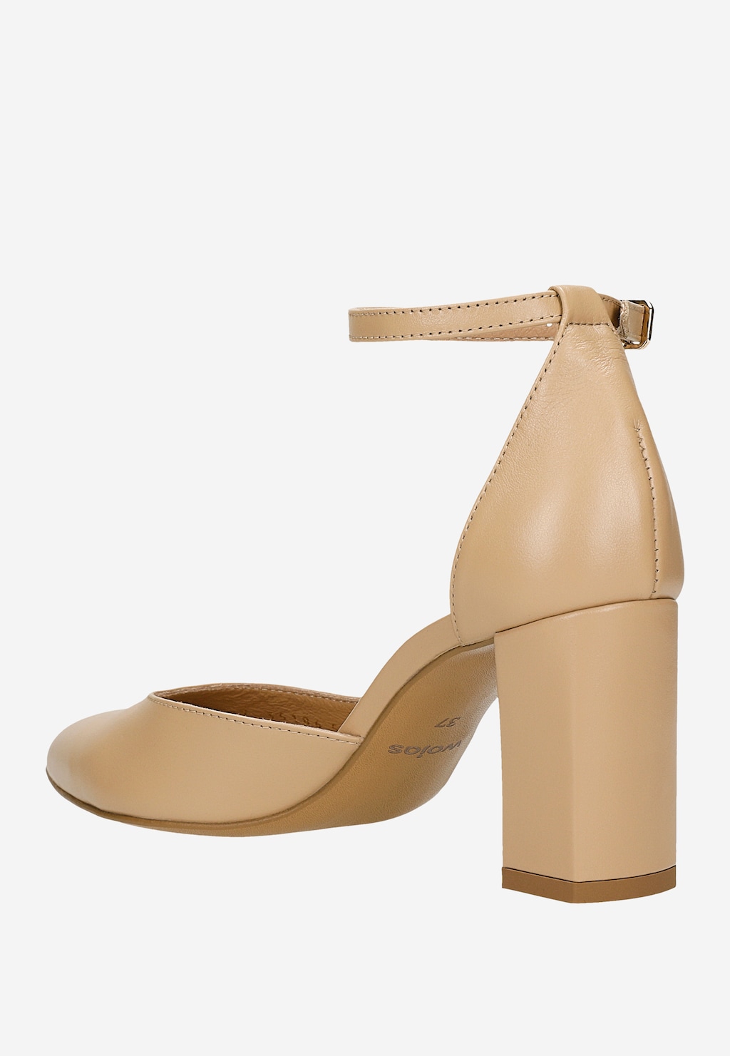 Beżowe czółenka na wysokim słupku 35186-53 Widok 3