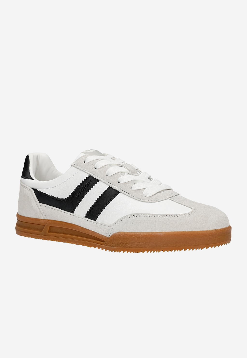 Jasne skórzane trampki męskie z kontrastowymi wstawkami 10303-79 Widok 2