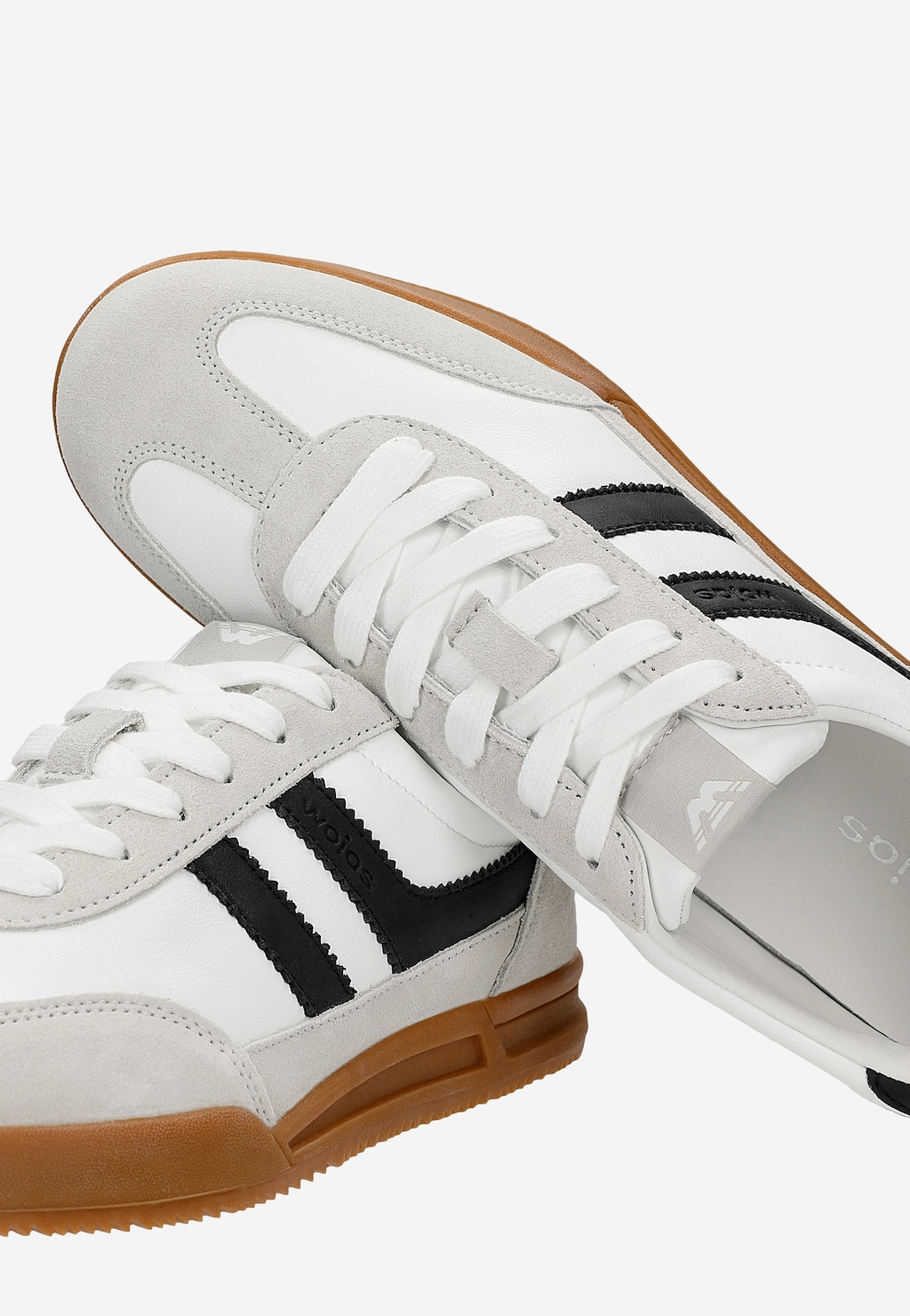 Jasne skórzane trampki męskie z kontrastowymi wstawkami 10303-79 Widok 6