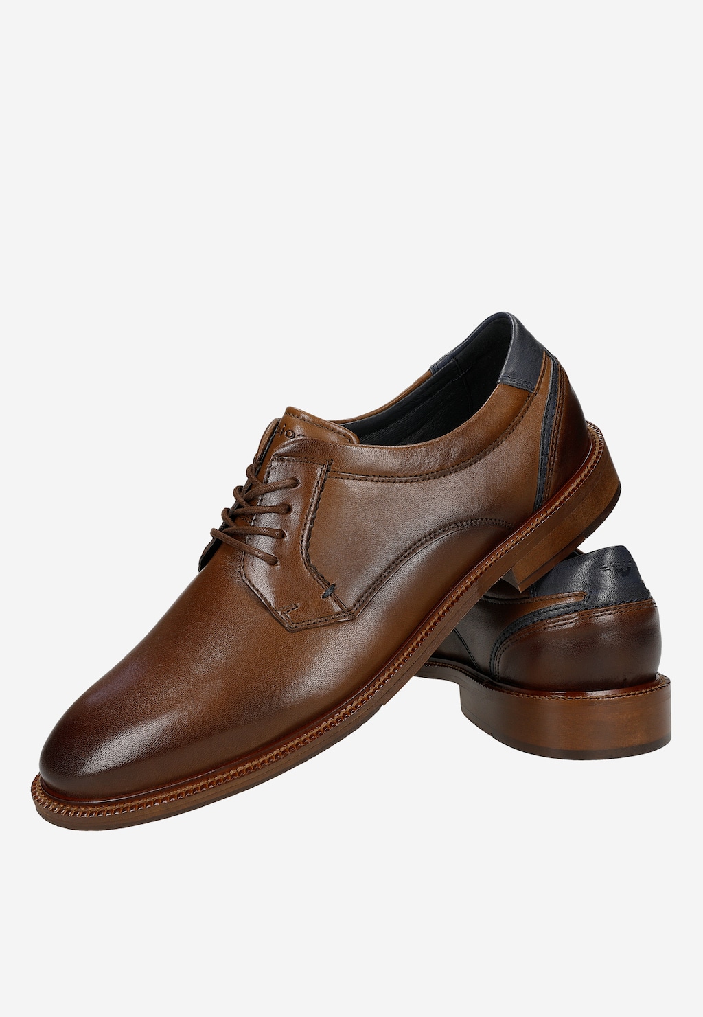 Brązowe półbuty męskie skórzane sznurowane 10289-52 Widok 6