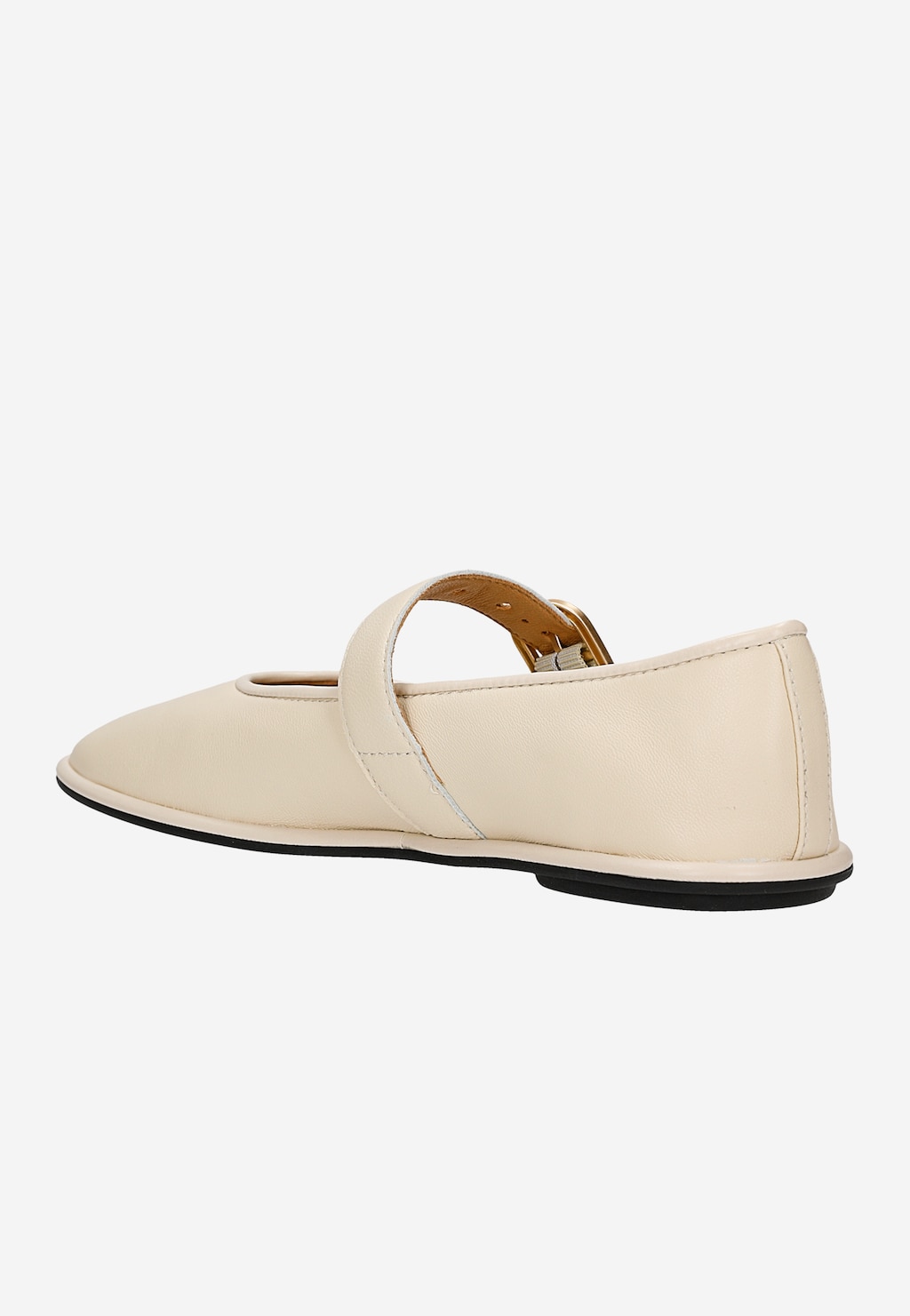 Beżowe skórzane baleriny damskie na płaskiej podeszwie 44072-54 Widok 3