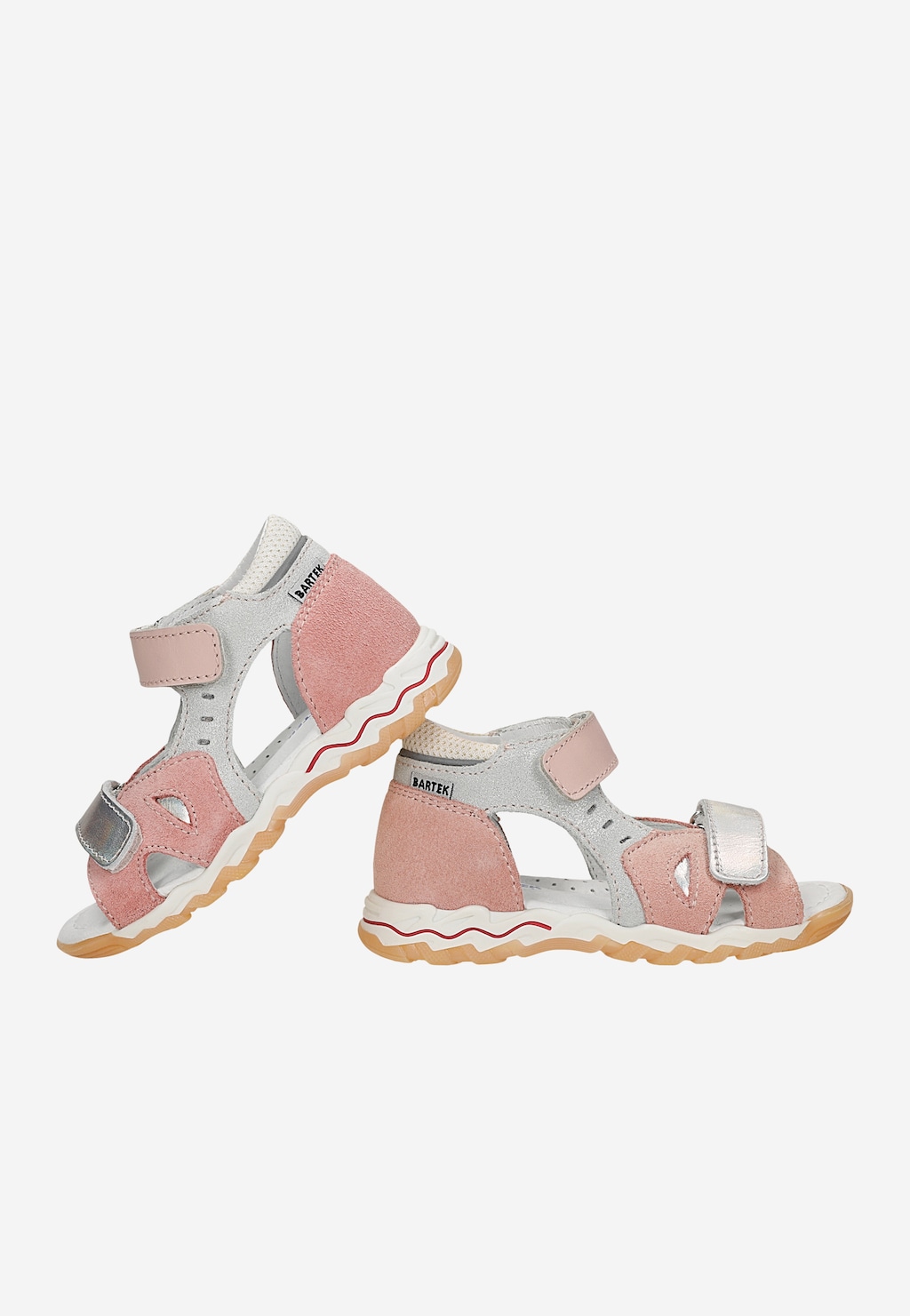 Sandále BARTEK 11487003, pre dievčatá, ružovo-strieborné Widok 7