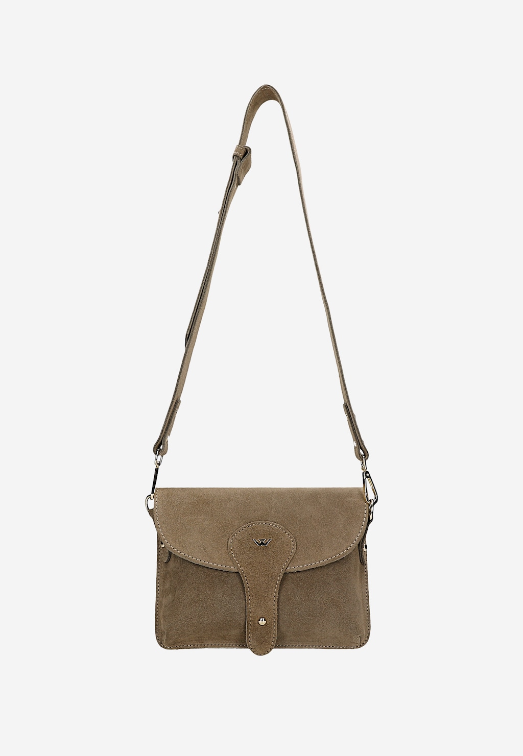 Mała beżowa listonoszka damska z dwoiny 80494-64 Widok 4