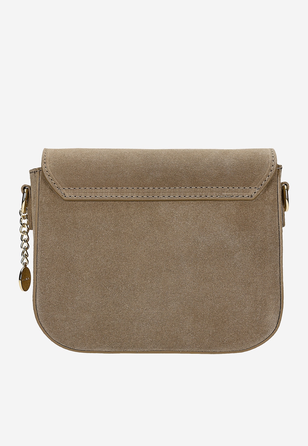 Beżowa torebka saddle bag z dwoiny ze złotymi elementami 80450-64 Widok 3