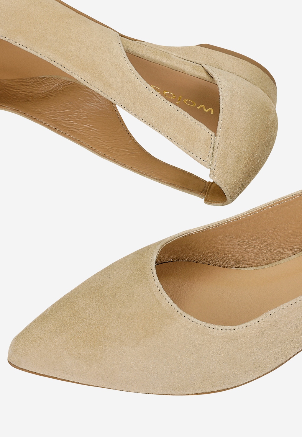 Beżowe baleriny damskie z wycięciem 44076-64 Widok 6
