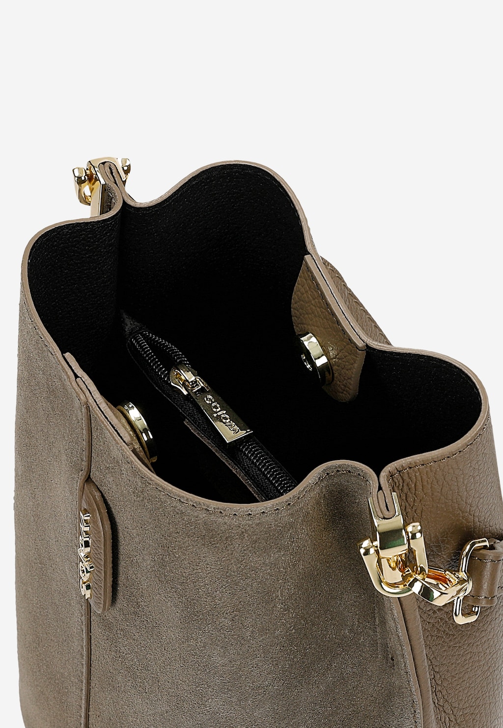 Beżowa torebka z łączonych skór 80478-74 Widok 5