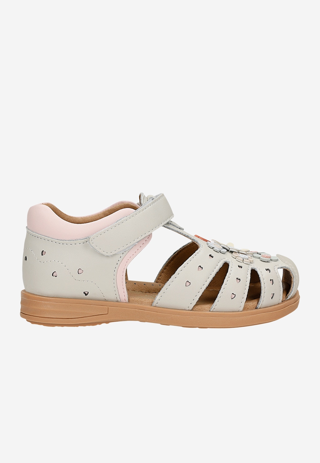 Beżowo-różowe sandały dziewczęce z motywem kwiatowym BARTEK 84417-54 Widok 1
