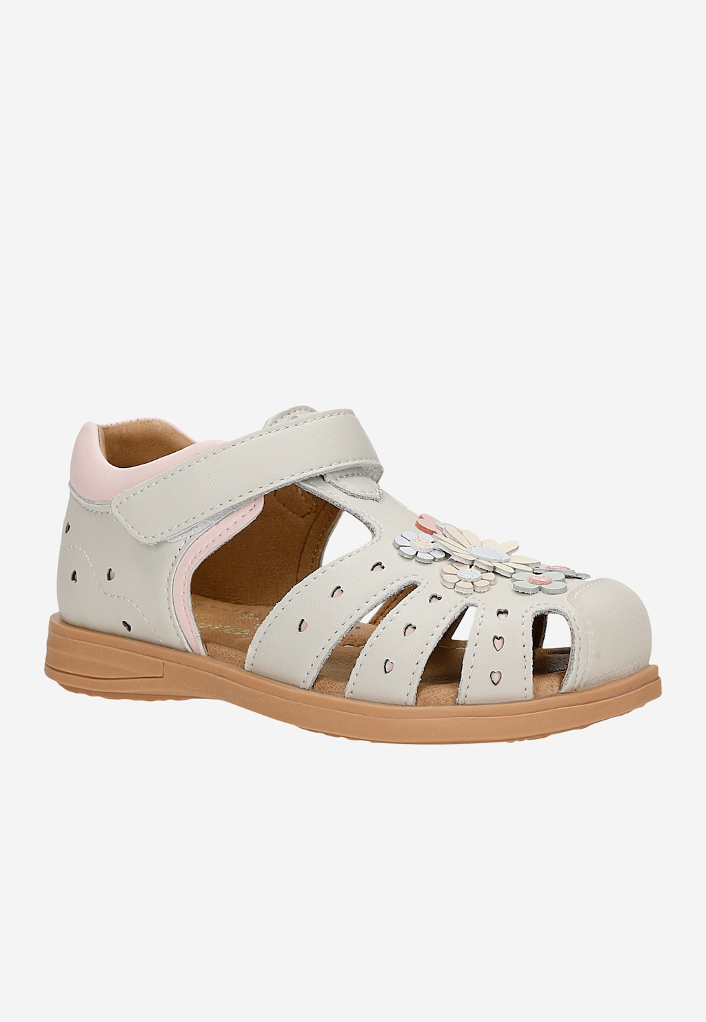 Beżowo-różowe sandały dziewczęce z motywem kwiatowym BARTEK 84417-54 Widok 2